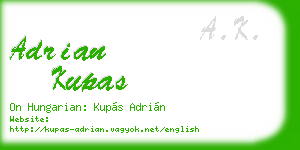adrian kupas business card